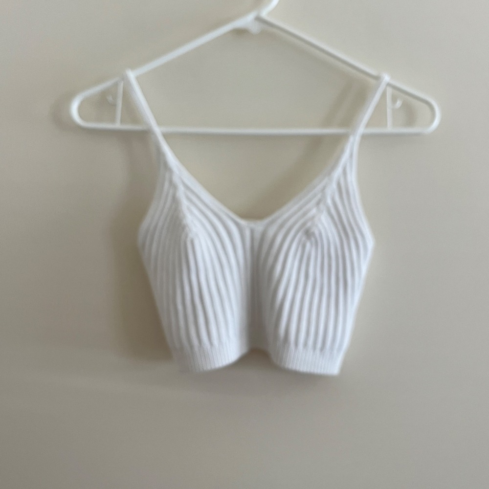 Free People Womens Ribbed Corset Bralette Crop Knit Top XSmall Beachy Coquette.